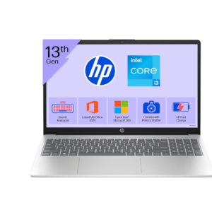 HP 15, 13th Gen Intel Core i3-1315U, (8GB DDR4,512GB SSD) Anti-Glare, Micro-Edge, FHD,15.6''/39.6cm, Win11,M365 Basic(1yr),Office24, Silver,1.59kg, fd0572TU, FHD Camera w/Shutter, Backlit Laptop